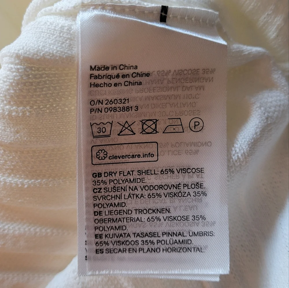 H&M Ivory Ribbed Collared Blouse - Picture 7 of 9